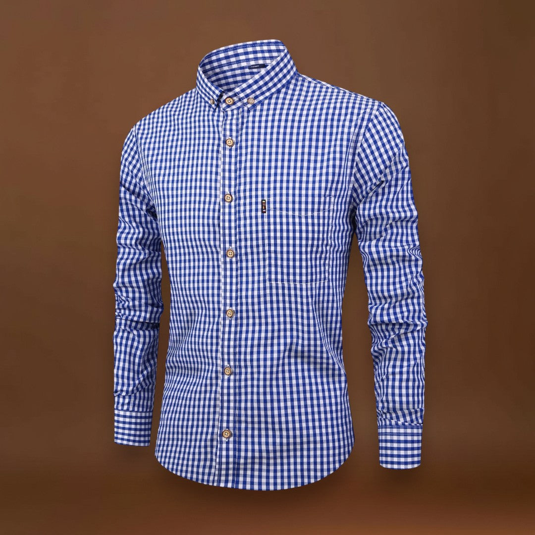 Camisa - Xadrez e Mistura Suave para Movimento Natural