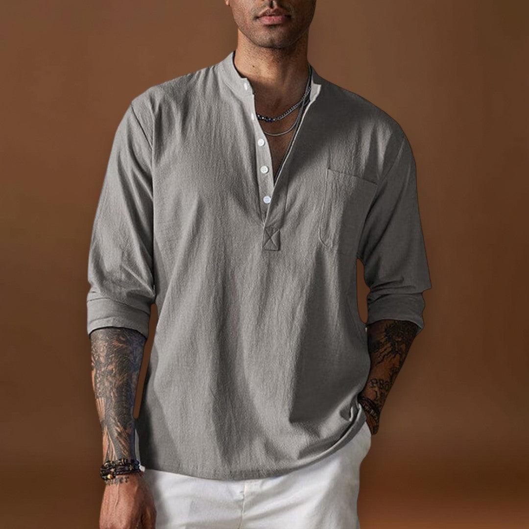 Camisa - Textura Amassada e Mistura Respirável para Conforto