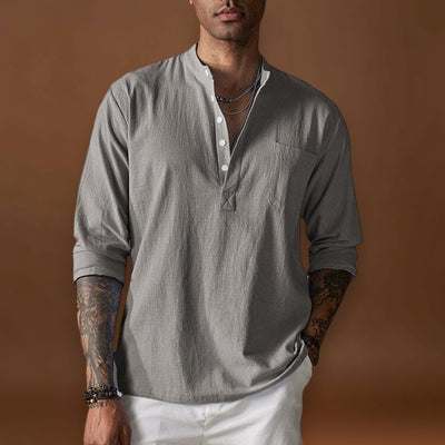 Camisa - Textura Amassada e Mistura Respirável para Conforto