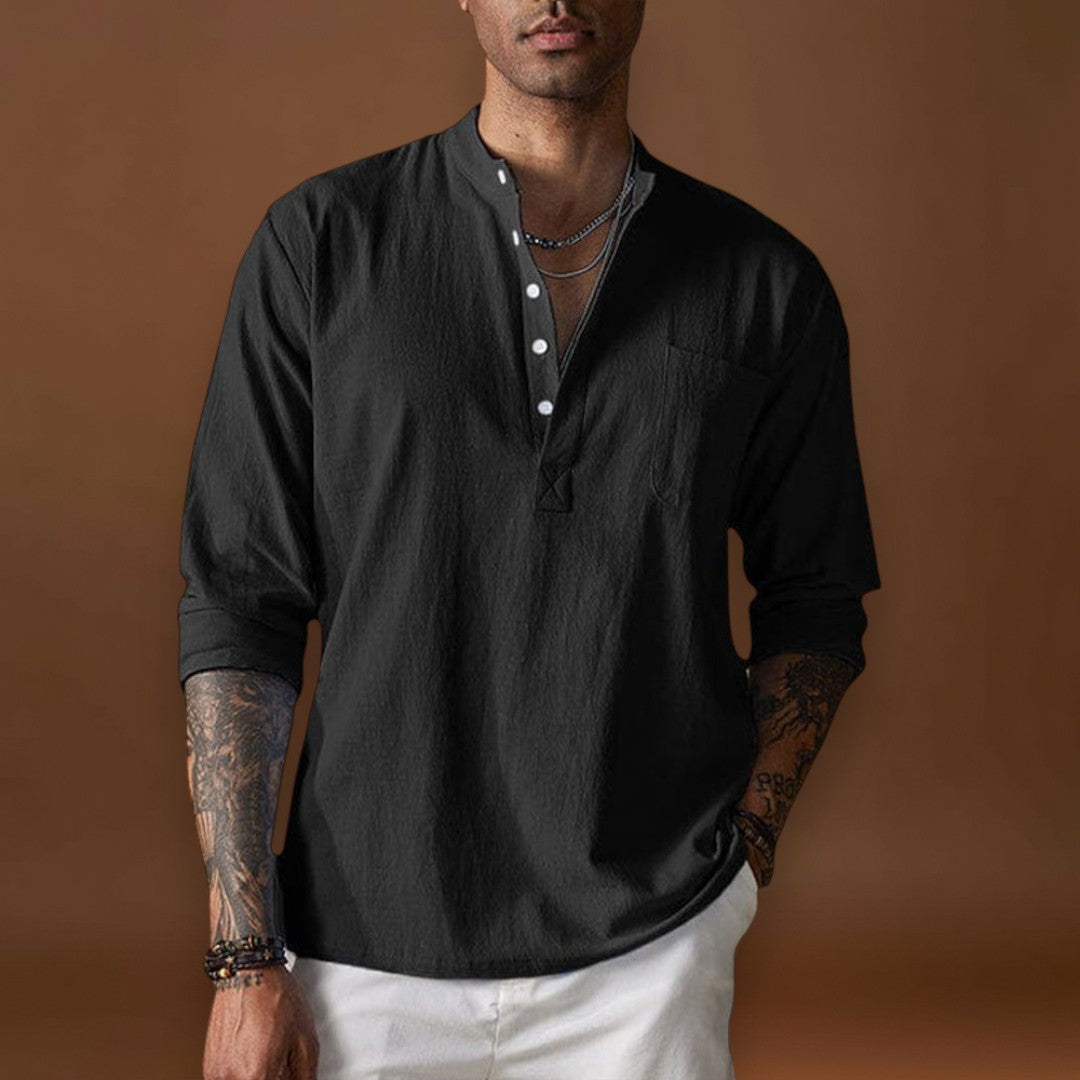 Camisa - Textura Amassada e Mistura Respirável para Conforto