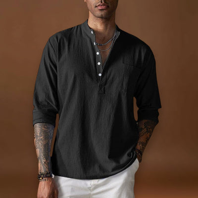 Camisa - Textura Amassada e Mistura Respirável para Conforto