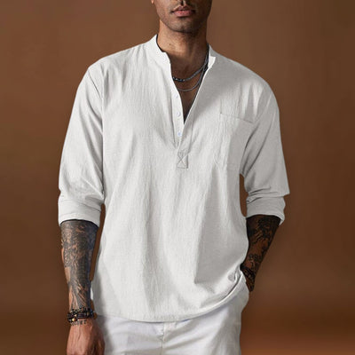 Camisa - Textura Amassada e Mistura Respirável para Conforto