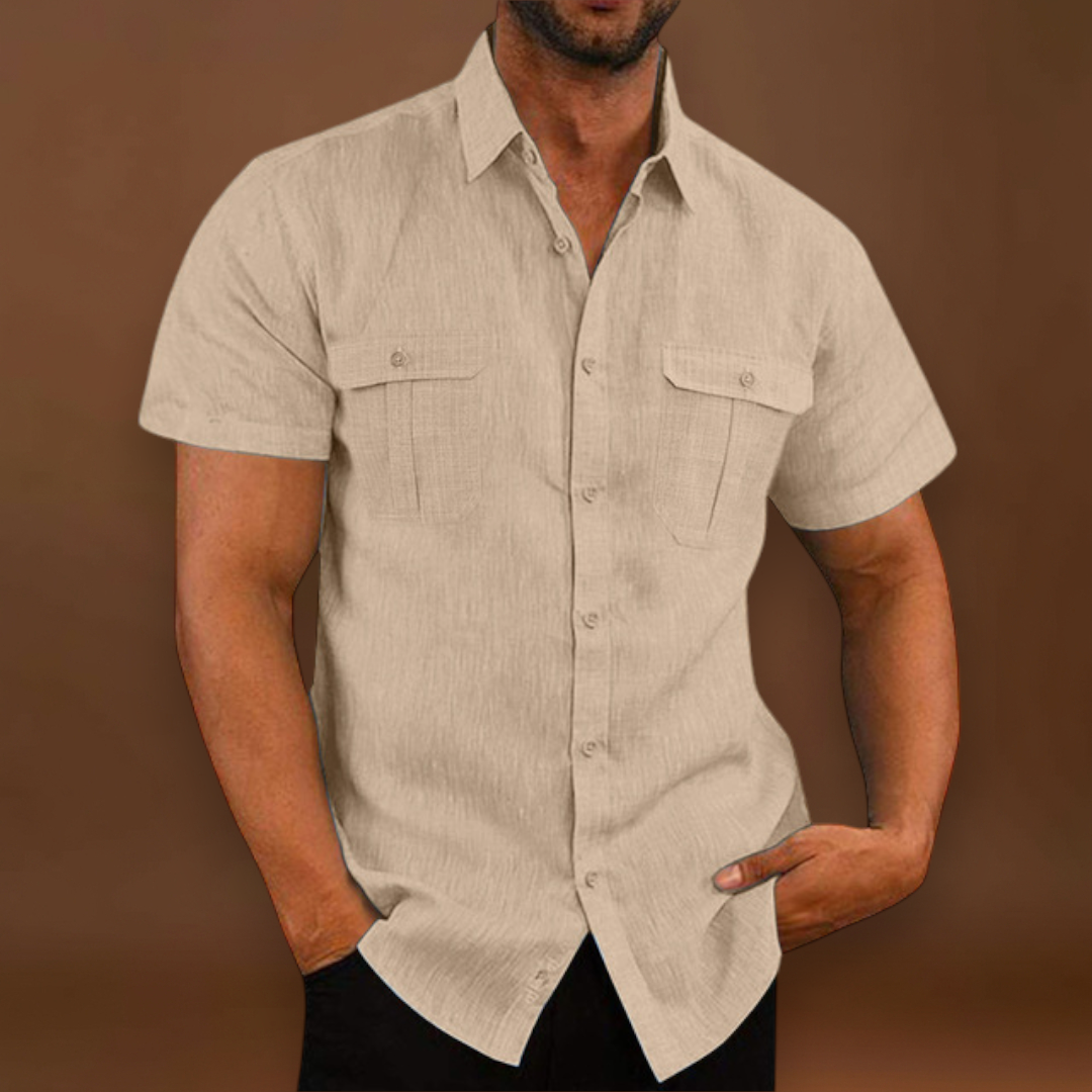 Camisa – Manga Curta Com Dois Bolsos E Ajuste Respirável