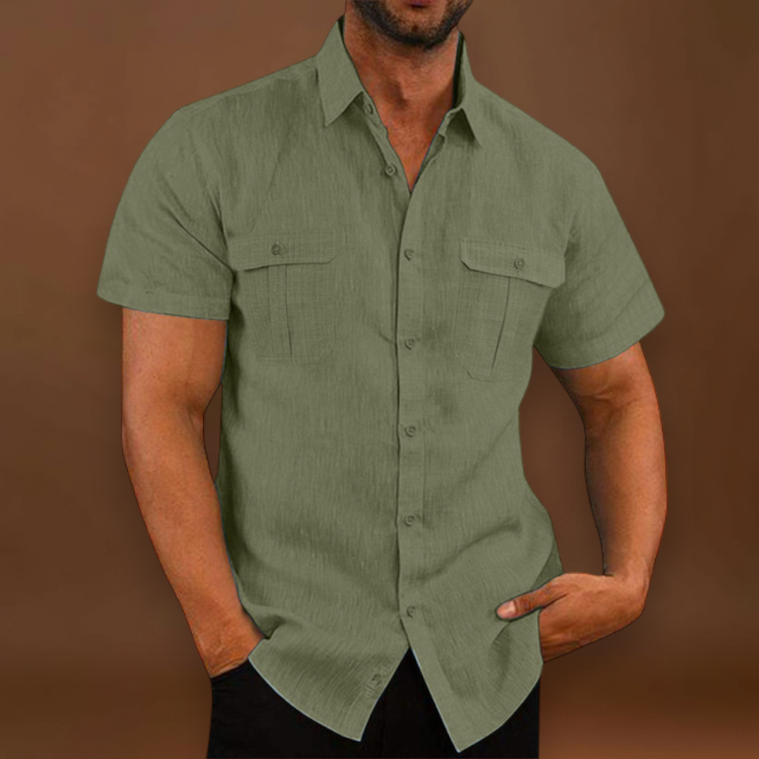 Camisa – Manga Curta Com Dois Bolsos E Ajuste Respirável