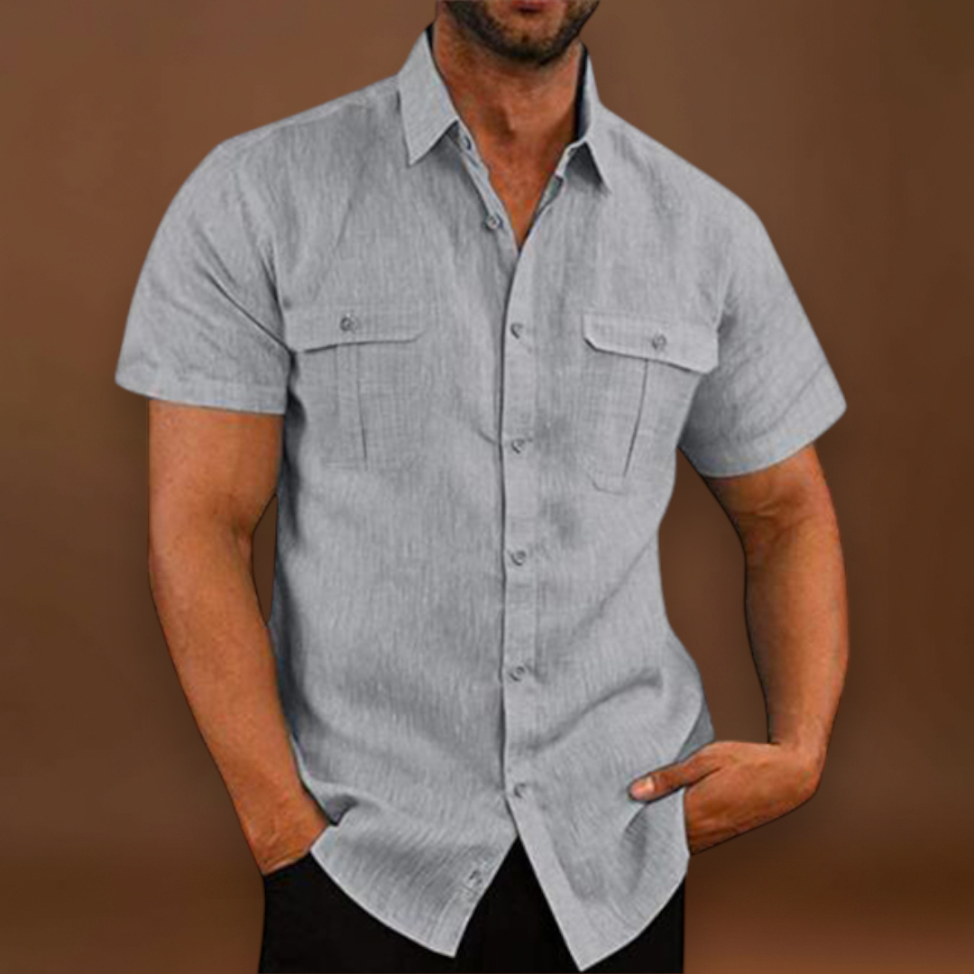 Camisa – Manga Curta Com Dois Bolsos E Ajuste Respirável