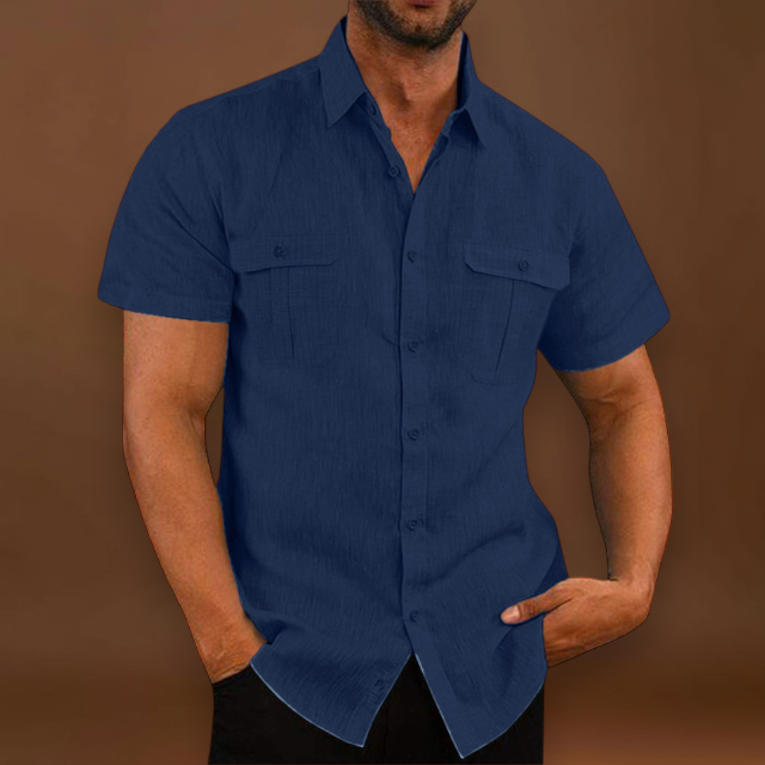 Camisa – Manga Curta Com Dois Bolsos E Ajuste Respirável