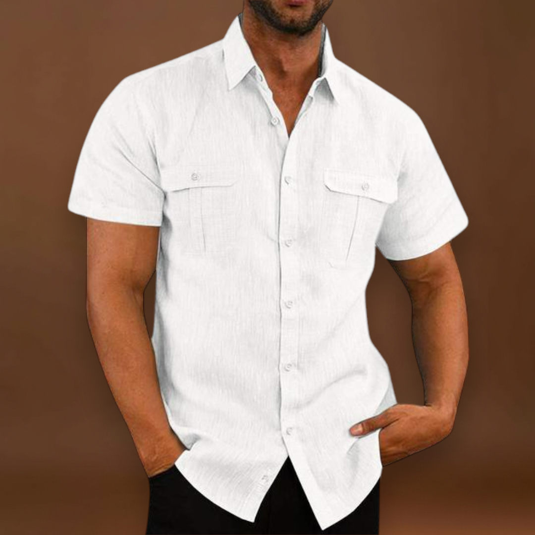 Camisa – Manga Curta Com Dois Bolsos E Ajuste Respirável