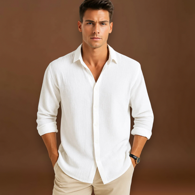 Camisa - Gola Inteligente e Botão Completo para Movimento Fácil