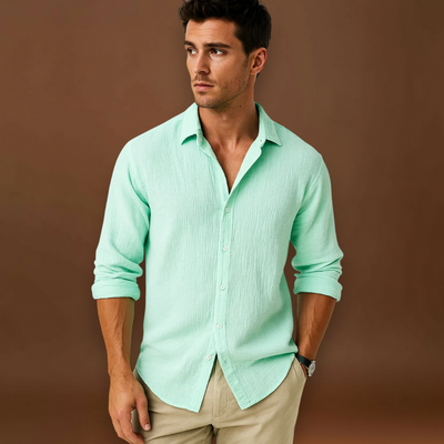 Camisa - Gola Inteligente e Botão Completo para Movimento Fácil