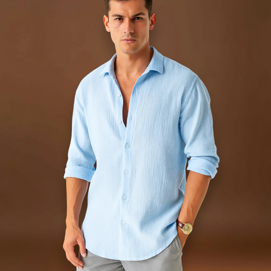 Camisa - Gola Inteligente e Botão Completo para Movimento Fácil