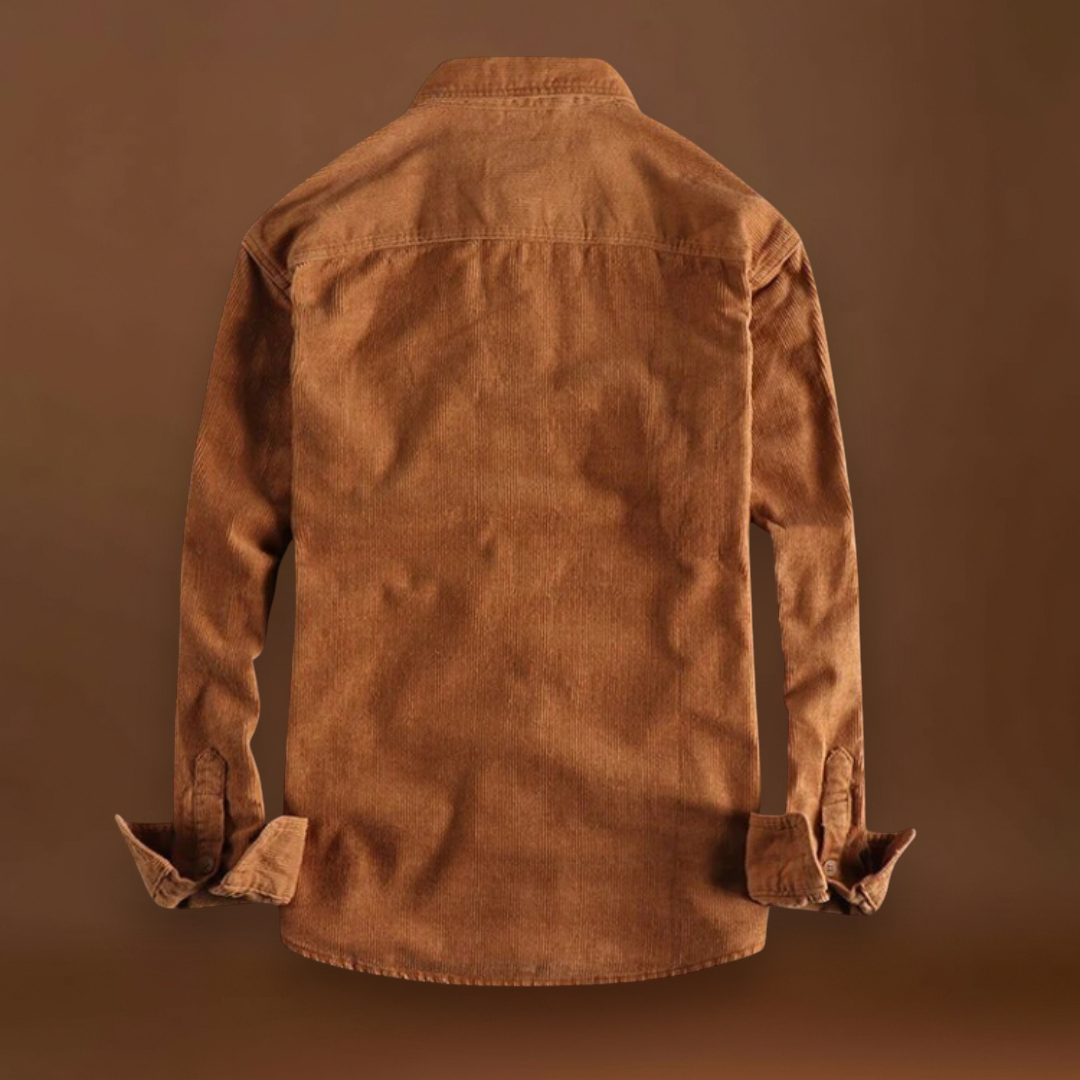 Camisa - Tecido de Veludo Mole e Bolsos de Patches para Armazenamento