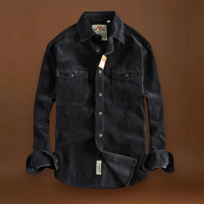 Camisa - Tecido de Veludo Mole e Bolsos de Patches para Armazenamento