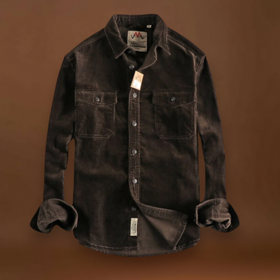 Camisa - Tecido de Veludo Mole e Bolsos de Patches para Armazenamento