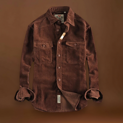 Camisa - Tecido de Veludo Mole e Bolsos de Patches para Armazenamento