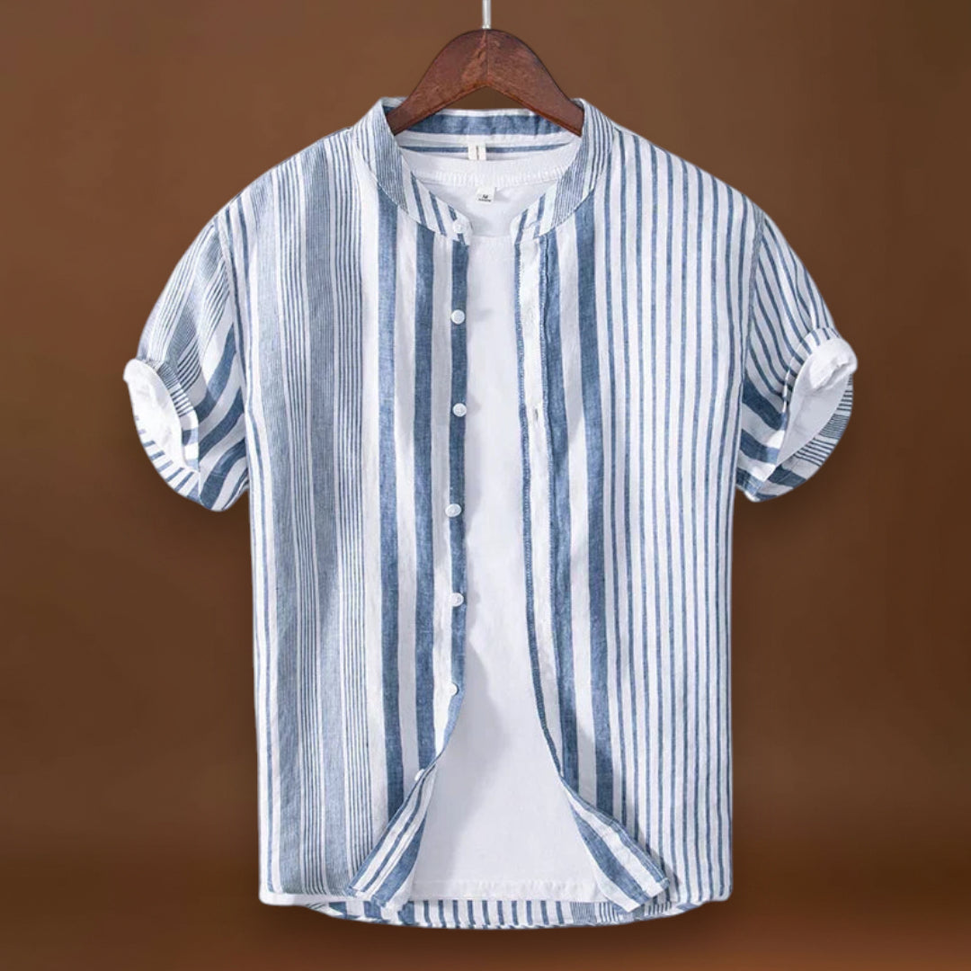 Camisa - Design Listrado e Mistura Respirável para Fluxo de Ar