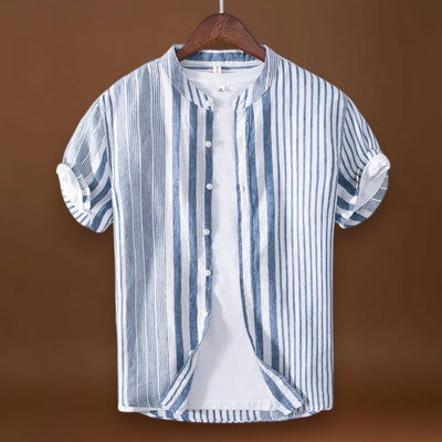 Camisa - Design Listrado e Mistura Respirável para Fluxo de Ar