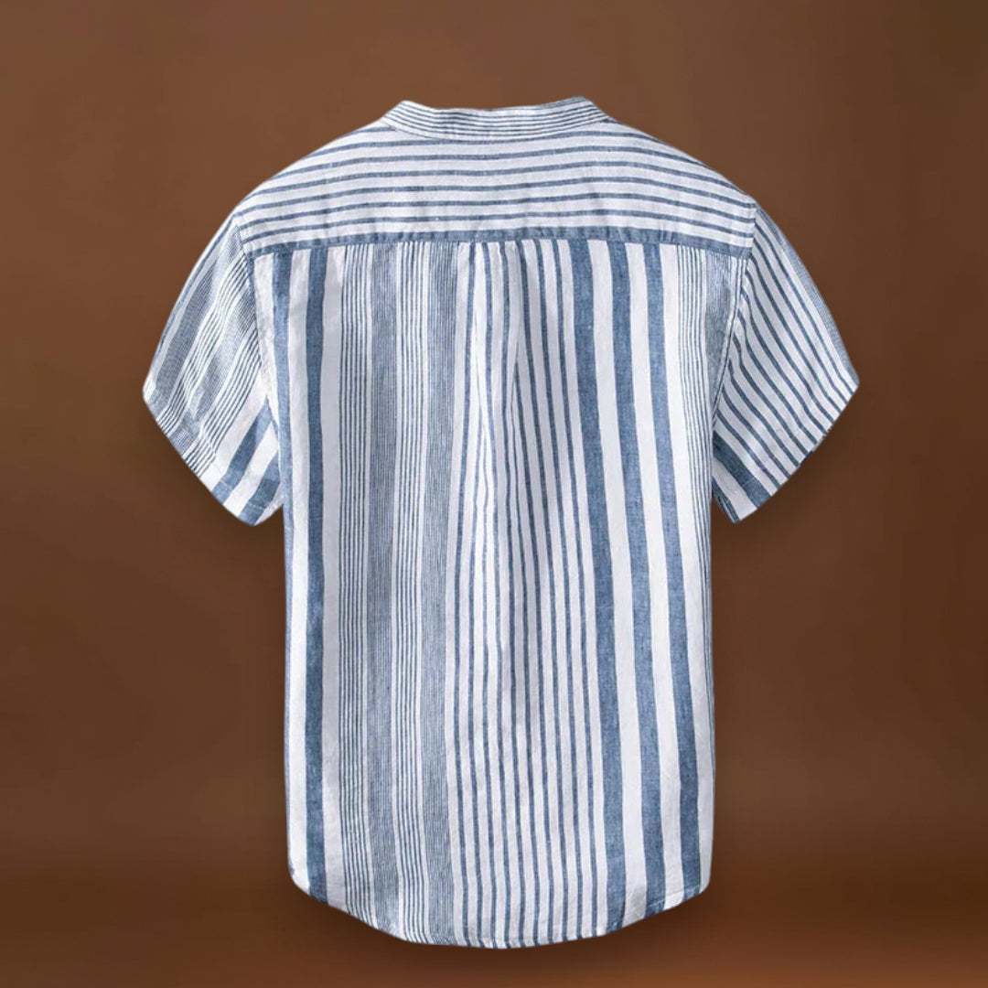 Camisa - Design Listrado e Mistura Respirável para Fluxo de Ar