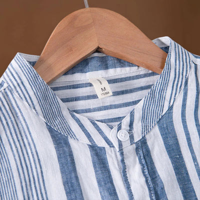 Camisa - Design Listrado e Mistura Respirável para Fluxo de Ar