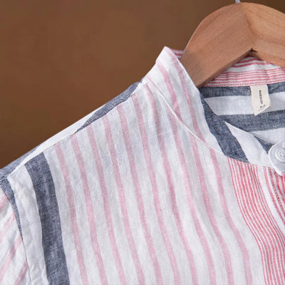 Camisa - Design Listrado e Mistura Respirável para Fluxo de Ar