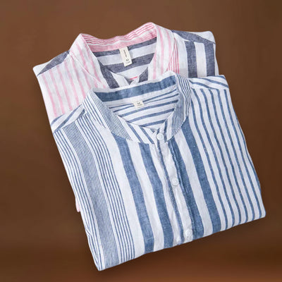 Camisa - Design Listrado e Mistura Respirável para Fluxo de Ar