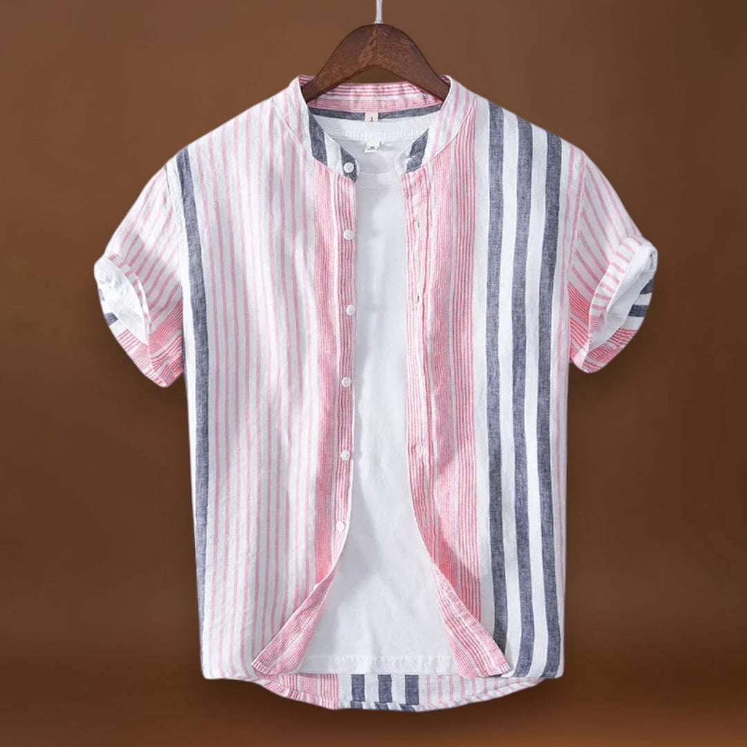 Camisa - Design Listrado e Mistura Respirável para Fluxo de Ar