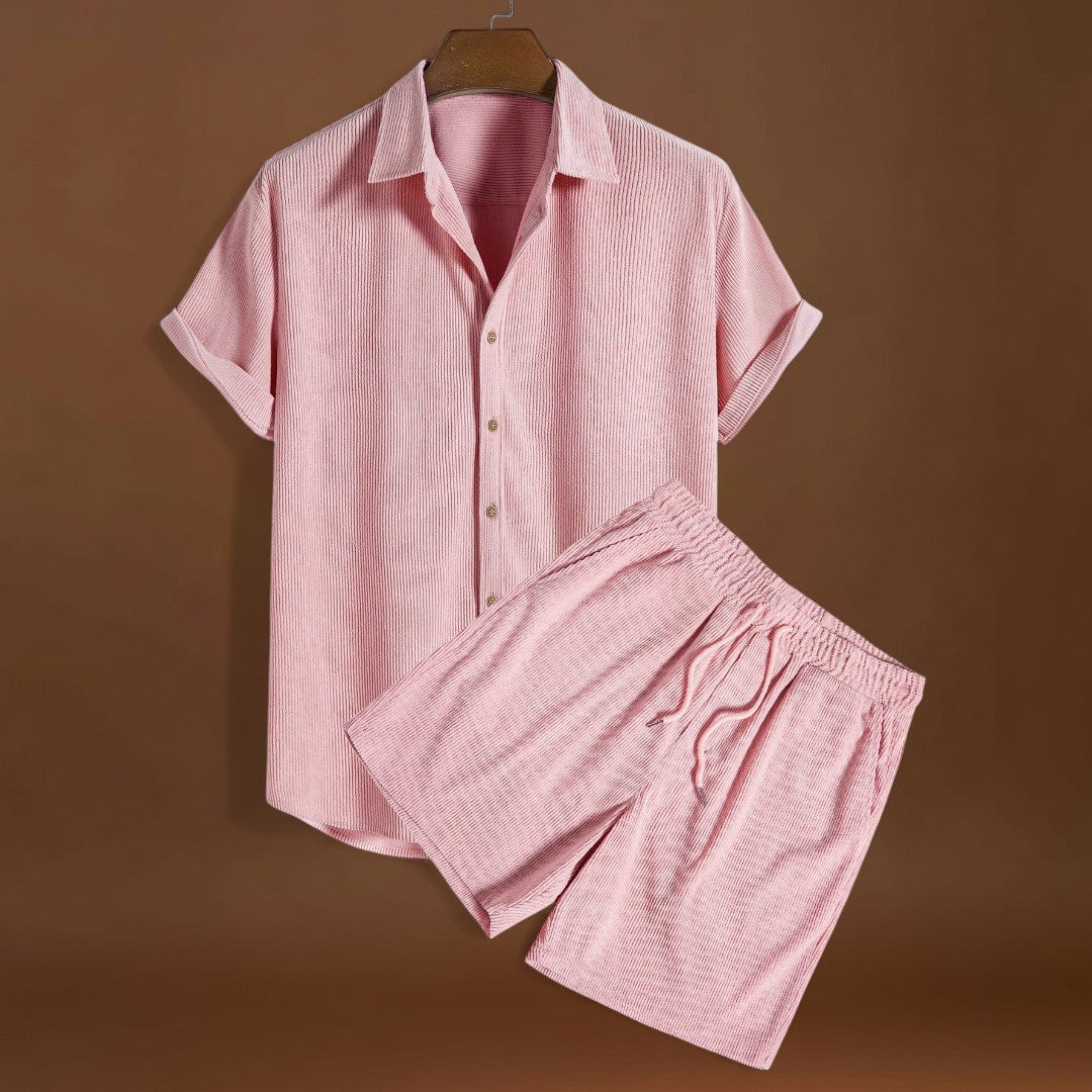 Conjunto de Manga Curta - Mistura de Poliéster e Fluxo de Ar Respirável
