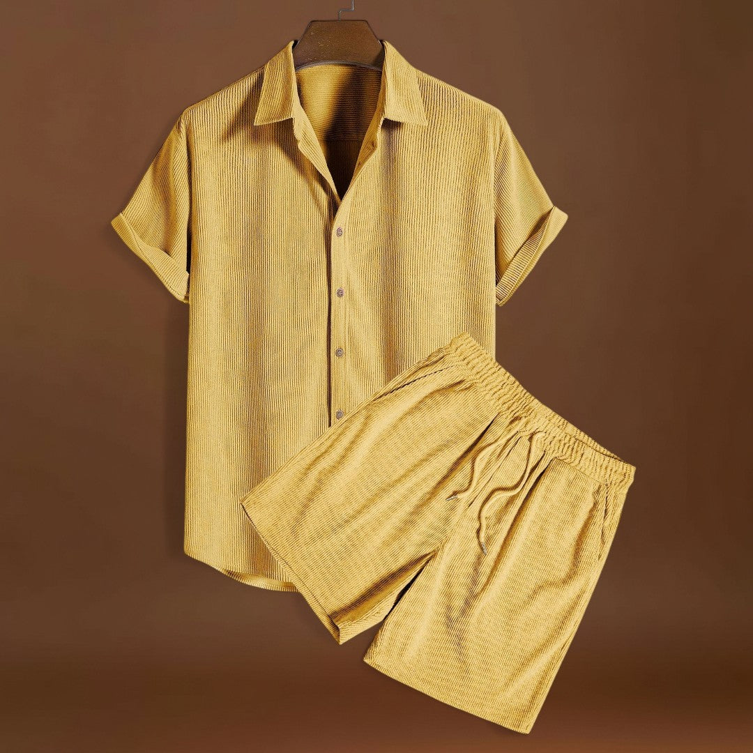 Conjunto de Manga Curta - Mistura de Poliéster e Fluxo de Ar Respirável