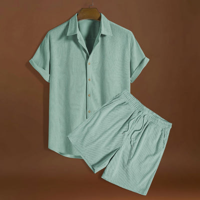Conjunto de Manga Curta - Mistura de Poliéster e Fluxo de Ar Respirável