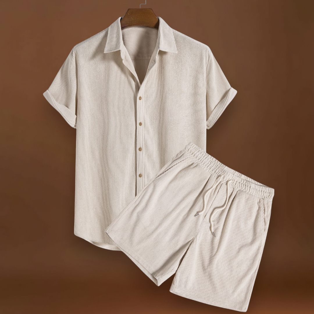 Conjunto de Manga Curta - Mistura de Poliéster e Fluxo de Ar Respirável