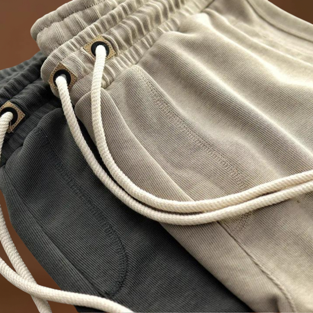 Calções – Mistura de Fleece Pesado e Acabamento Lavado Durável