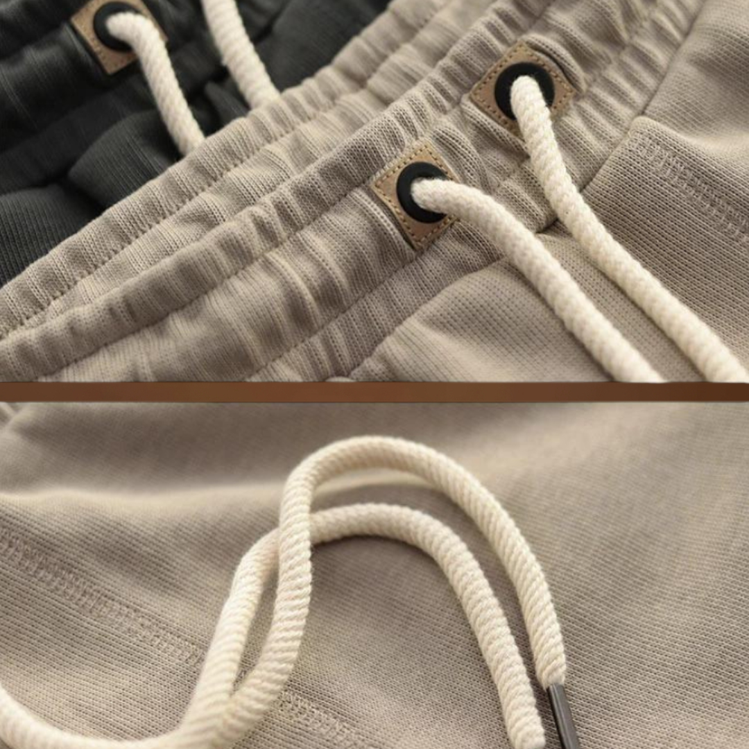 Calções – Mistura de Fleece Pesado e Acabamento Lavado Durável