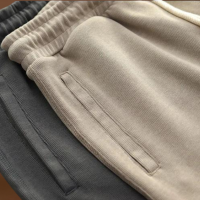 Calções – Mistura de Fleece Pesado e Acabamento Lavado Durável