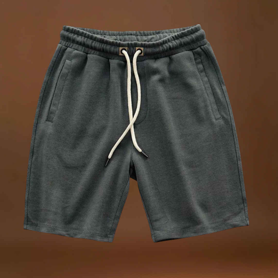 Calções – Mistura de Fleece Pesado e Acabamento Lavado Durável