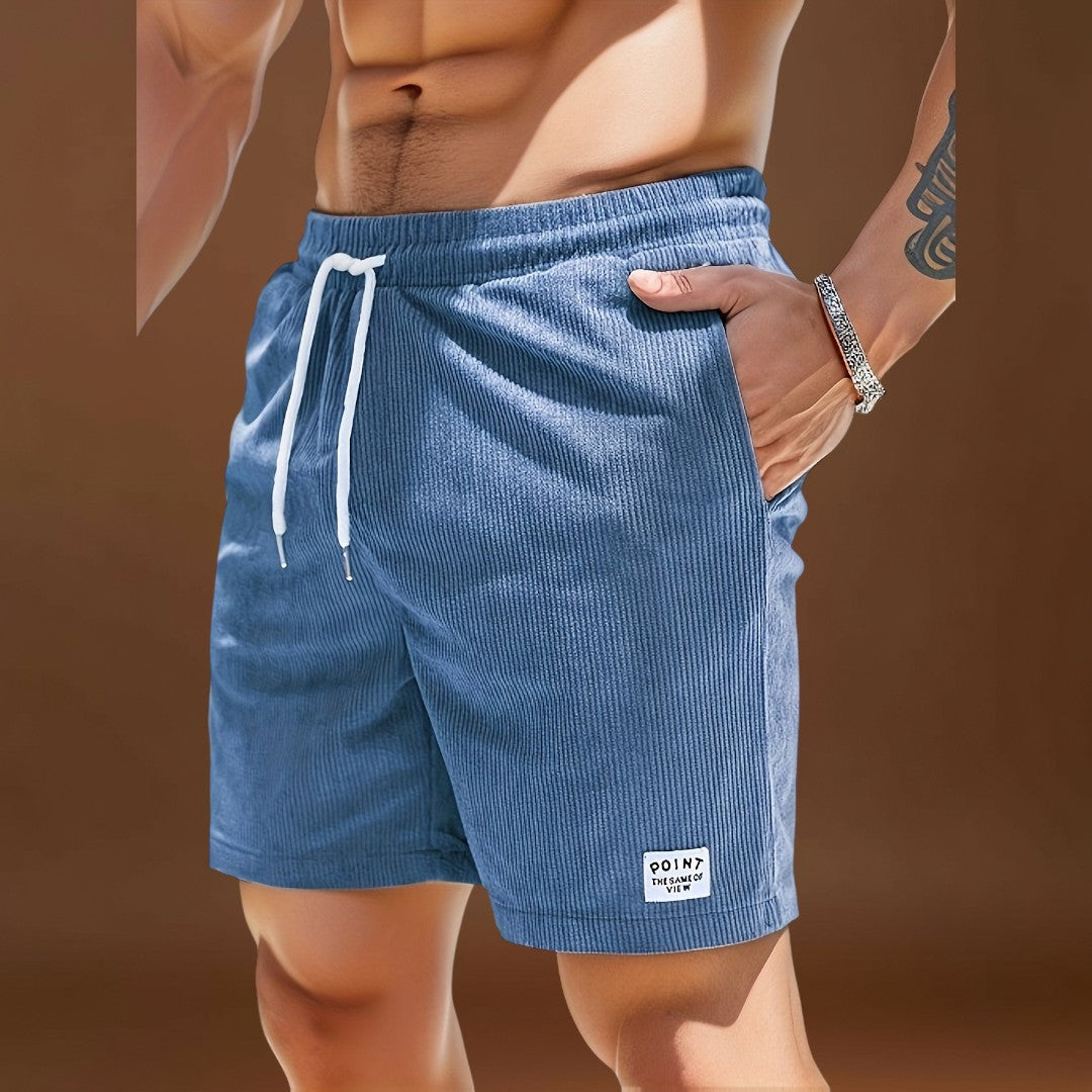 Calções - Design Listrado & Conforto em Mistura Respirável