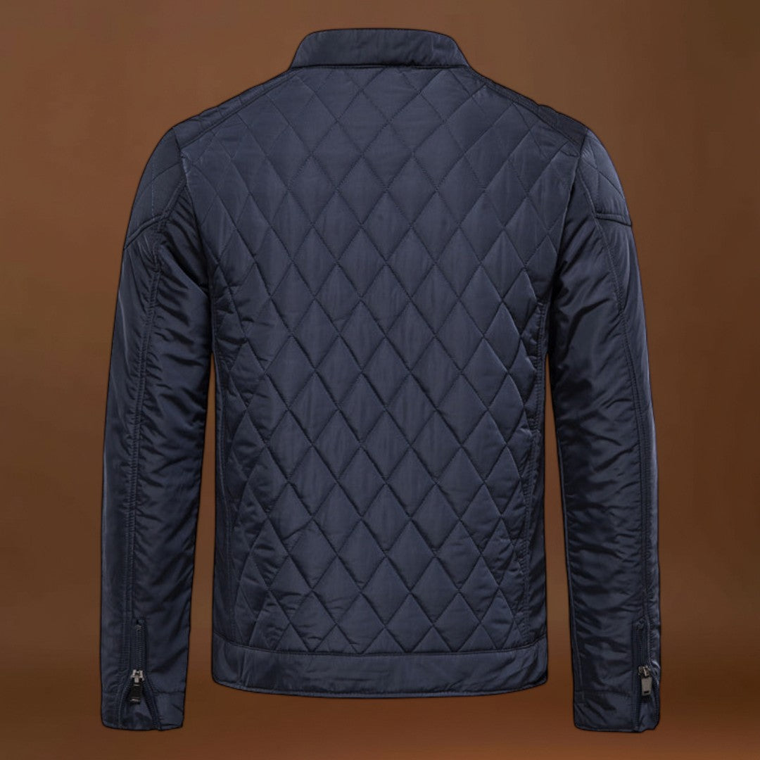 Casaco Overshirt Soft-Blend - Xadrez Diamante e Frente com Botão