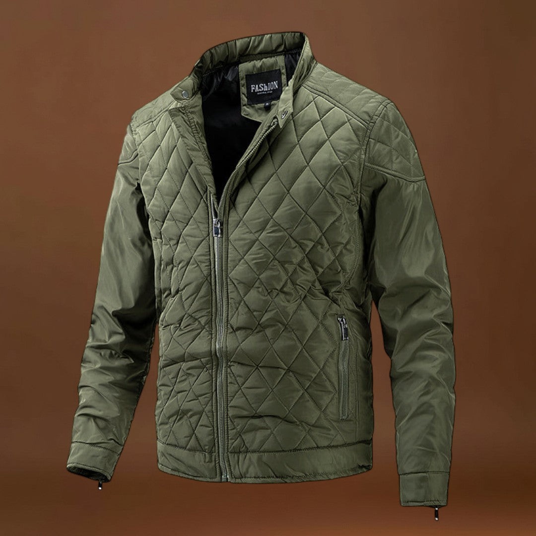 Casaco Overshirt Soft-Blend - Xadrez Diamante e Frente com Botão