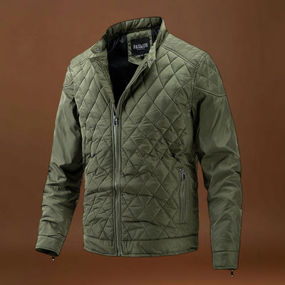 Casaco Overshirt Soft-Blend - Xadrez Diamante e Frente com Botão