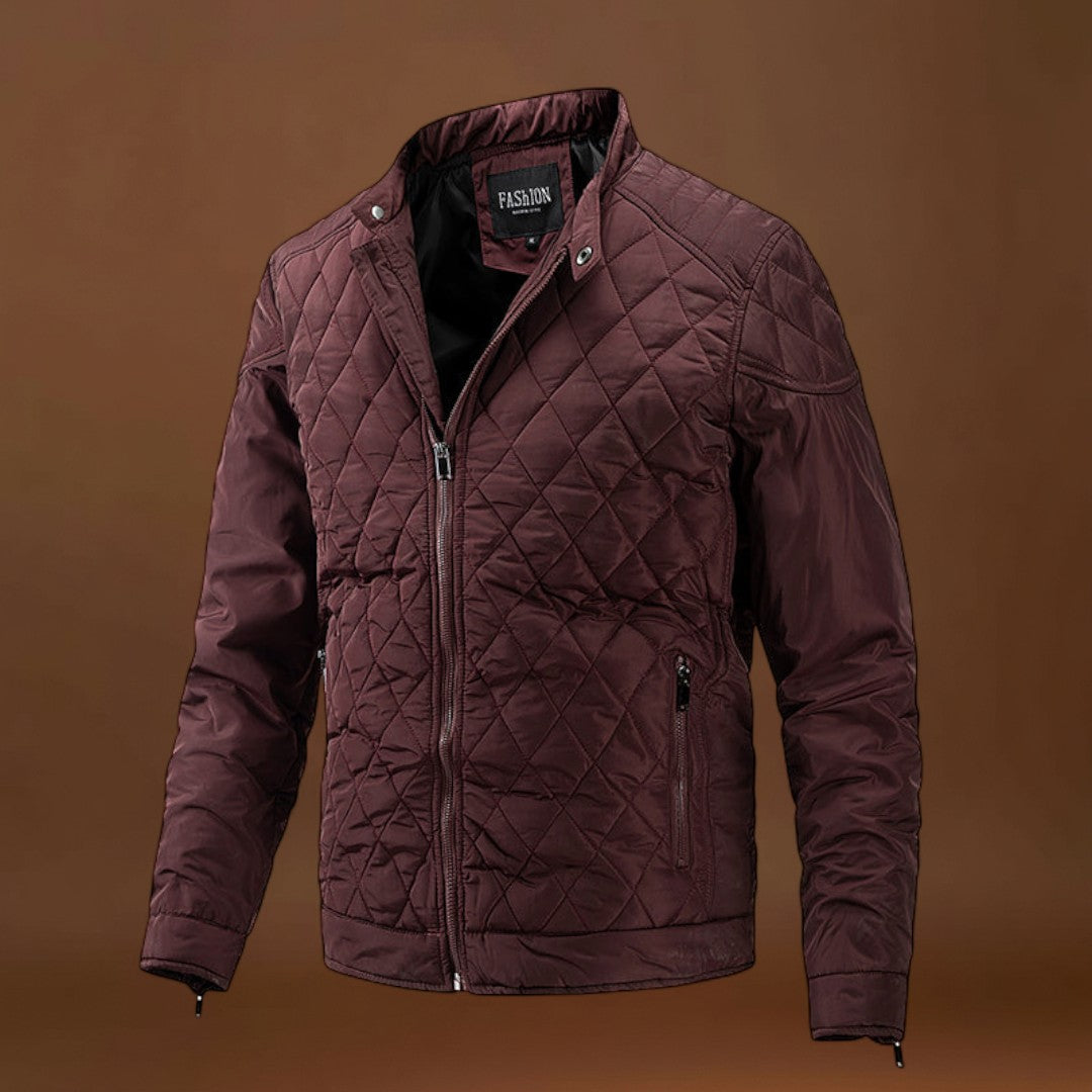 Casaco Overshirt Soft-Blend - Xadrez Diamante e Frente com Botão