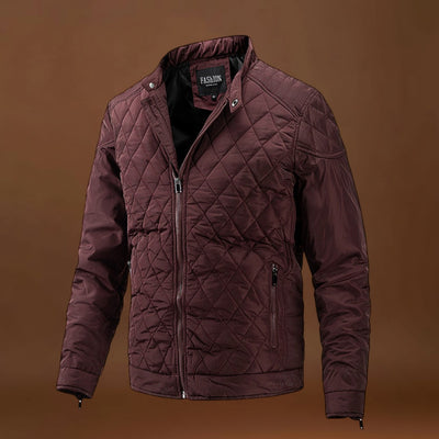 Casaco Overshirt Soft-Blend - Xadrez Diamante e Frente com Botão