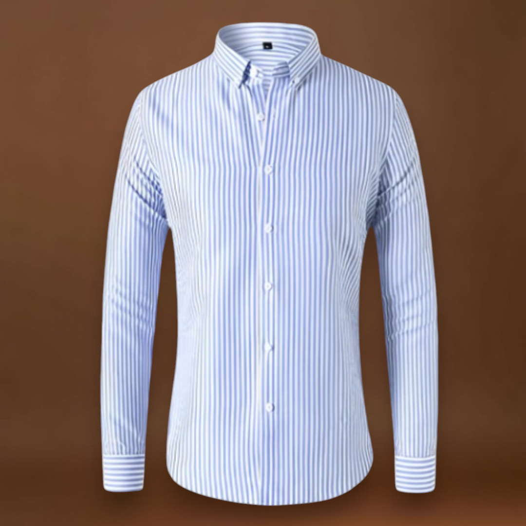 Camisa Overshirt Soft Blend - Riscas Verticais e Cobertura Leve