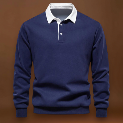 Sweatshirt Polo Soft-Blend - Gola Contrastante & Ajuste Flexível