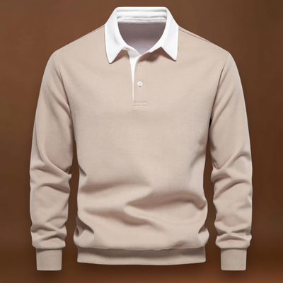 Sweatshirt Polo Soft-Blend - Gola Contrastante & Ajuste Flexível