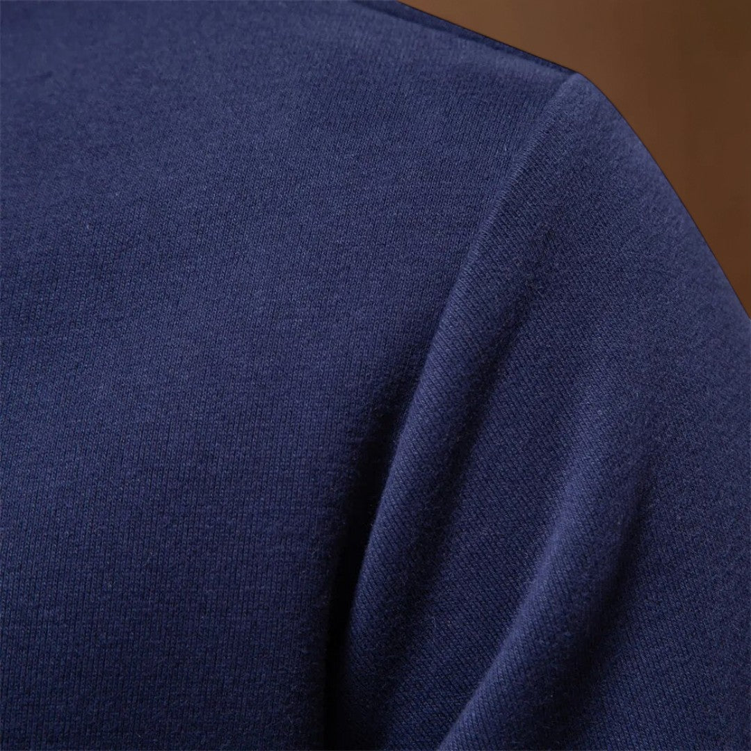 Sweatshirt Polo Soft-Blend - Gola Contrastante & Ajuste Flexível