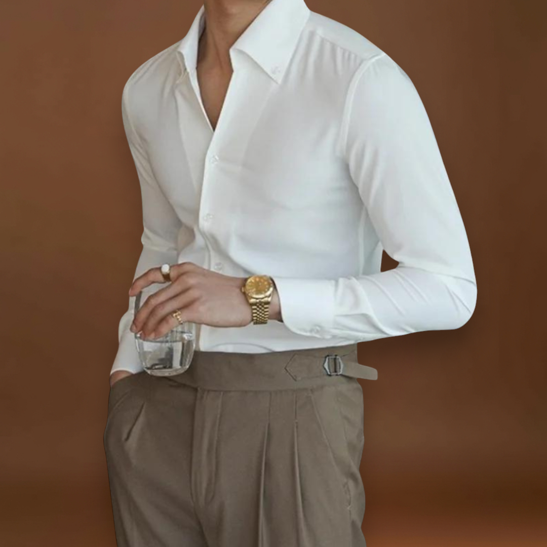 Camisa Soft-Blend – Frente com Botões & Ajuste Relaxado