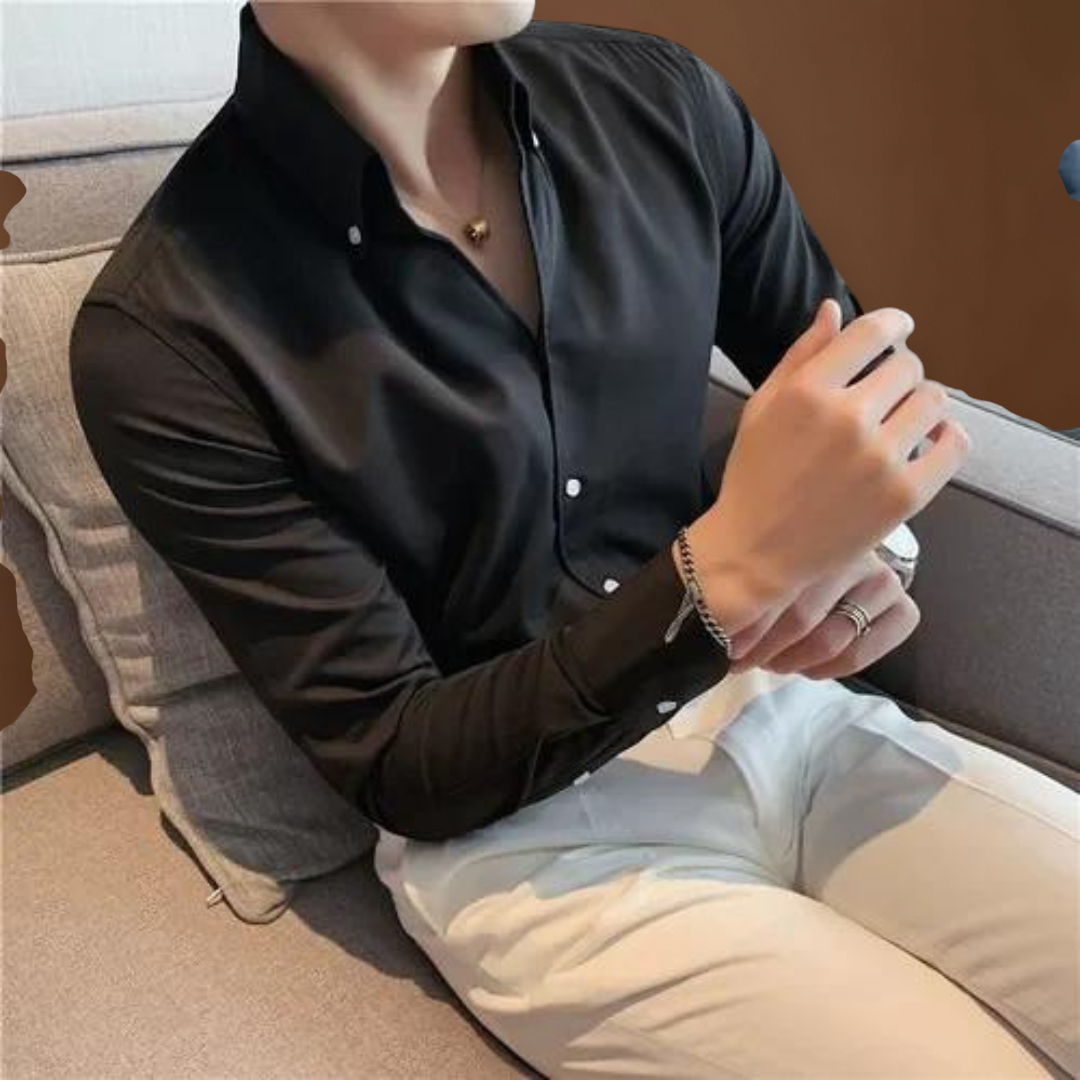 Camisa Soft-Blend – Frente com Botões & Ajuste Relaxado