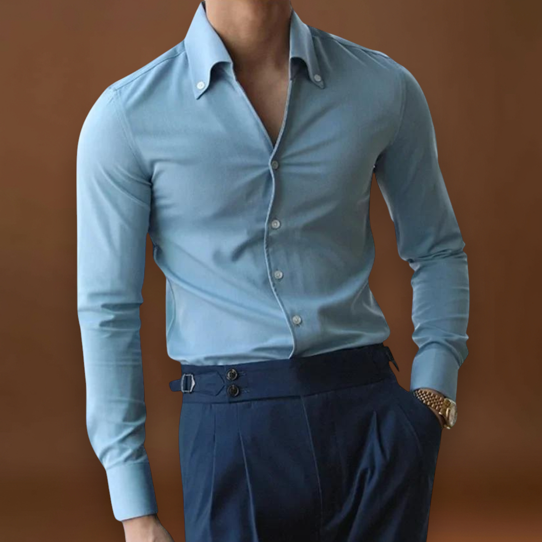 Camisa Soft-Blend – Frente com Botões & Ajuste Relaxado