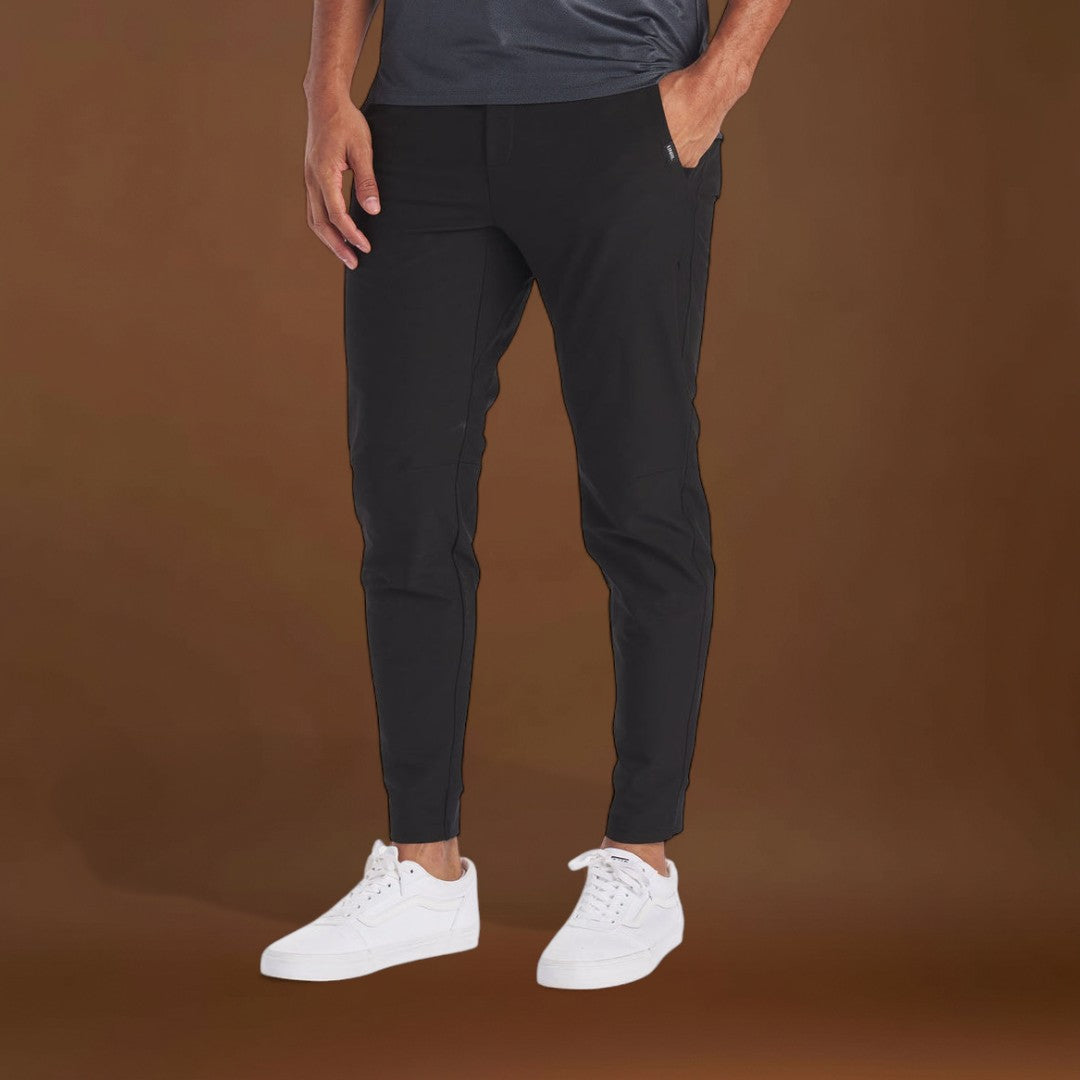 Calças Elásticas – Mistura Elástica com Perna Slim e Forma Flexível