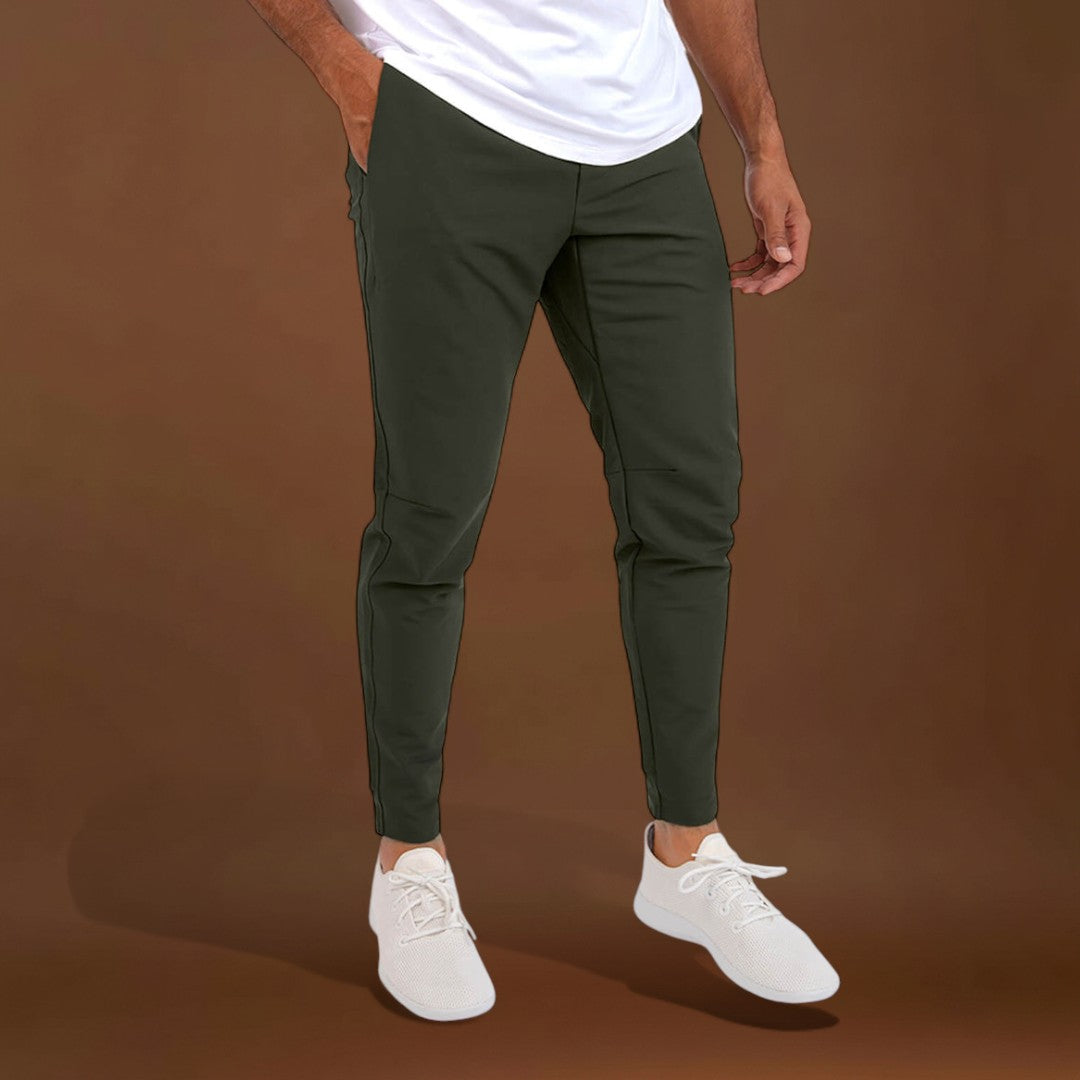 Calças Elásticas – Mistura Elástica com Perna Slim e Forma Flexível