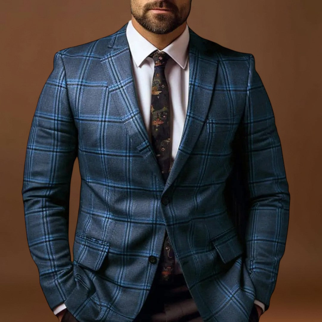 Casaco de fato - Padrão xadrez e silhueta ajustada