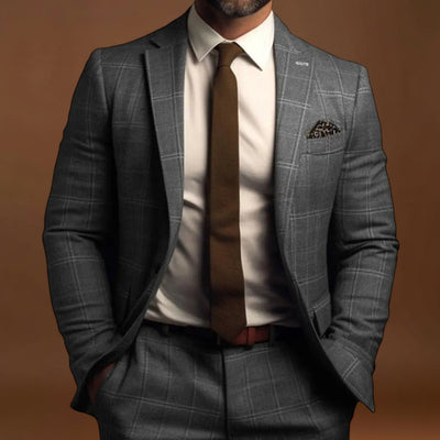 Casaco de fato - Padrão xadrez e silhueta ajustada